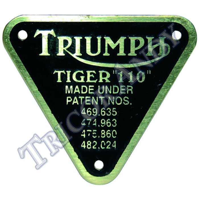 PATENT PLATE TIGER 110 BRASS