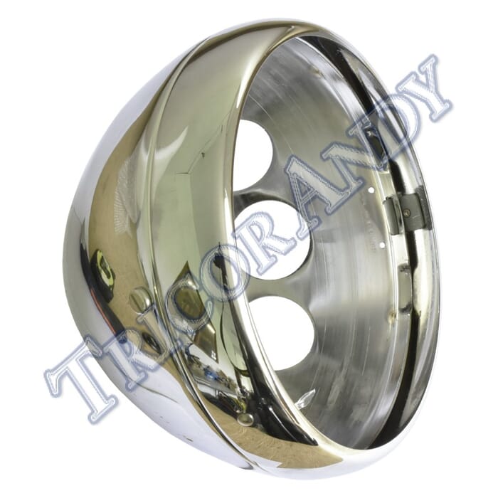 HEADLAMP SHELL/RIM 7 CHR PLAIN 3 X WIRING HOLES 79-82"