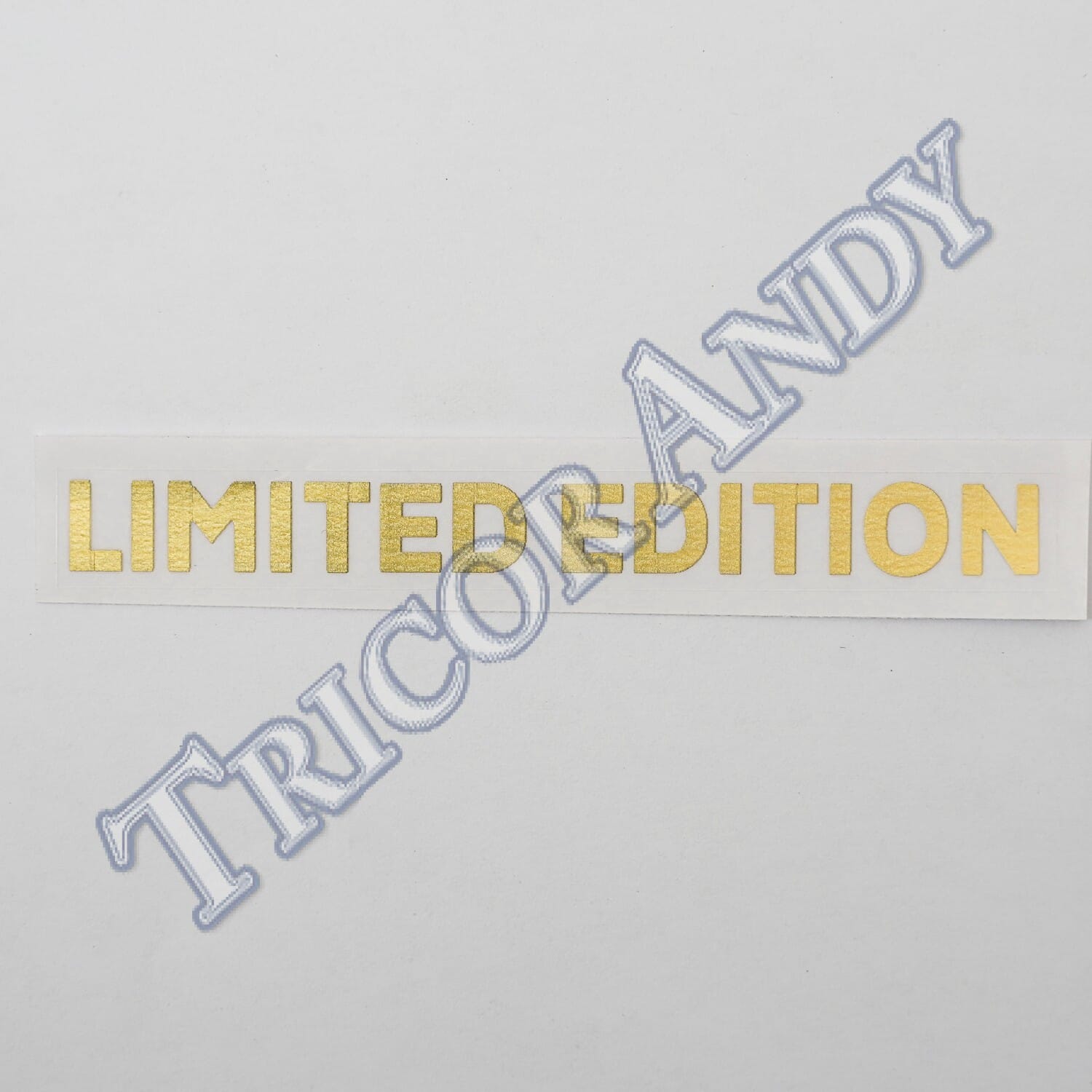 LIMITED EDITION" BLOCK GOLD ON CLEAR SIDEPANEL STICKER"