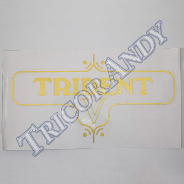 TRIDENT V" SURROUND GOLD ON CLEAR SIDEPANEL STICKER"